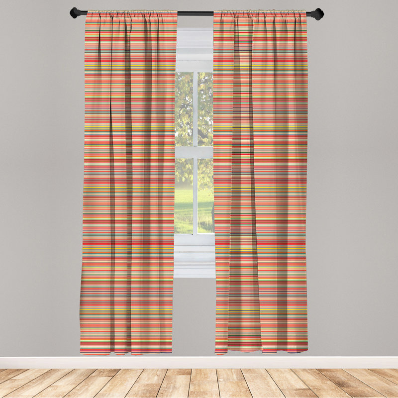 Striped Semi-Sheer Rod Pocket Sliding Panel, 28" x 84"