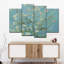 Ensemble de 4 fleurs d'amandier sur toile-554054002