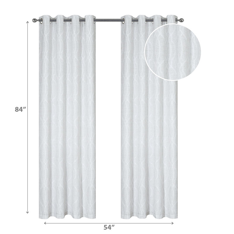 Room Darkening Curtain, Gray, 54" W x 84" H