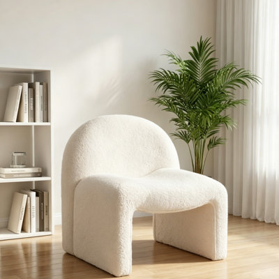 Velvet Upholstered Accent Chair with Solid Wood