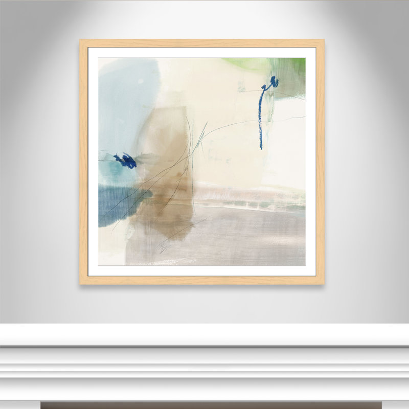 «Aquamarine Whispers II» par Casa Fine Arts, Encadré naturel, H 42,5 po x l 42,5 po