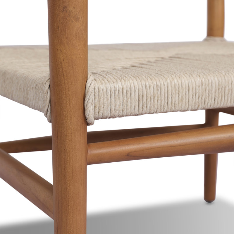 Lomas Outdoor Dining Armchair, Natural Teak/Light Brown