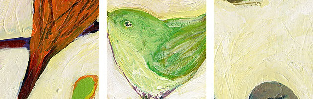 Nolani «A Flock of Many Colors» - reproduction d'art, H 24 po x l 48 po x P 1,5 po, Toile