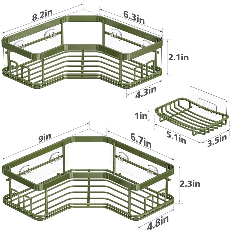Accessoires de support de rangement pour le comptoir de salle de bain, Vert