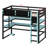 Multifunctional Loft Bed with Integrated Workstation, Side Organization Rack, Extensive Shelving, and Customizable RGB Lighting-189461107