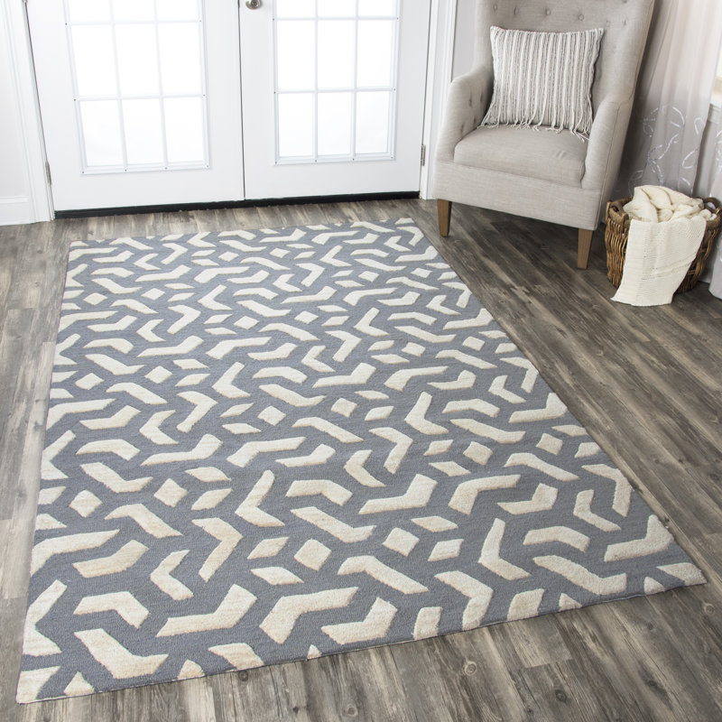 Wool Geometric Indoor Rug, Rectangle 8' x 10'