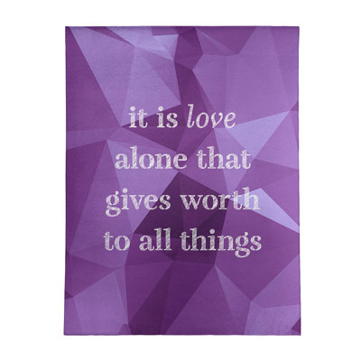 Tapis en poly-chenille avec citation inspirante en faux gemme love