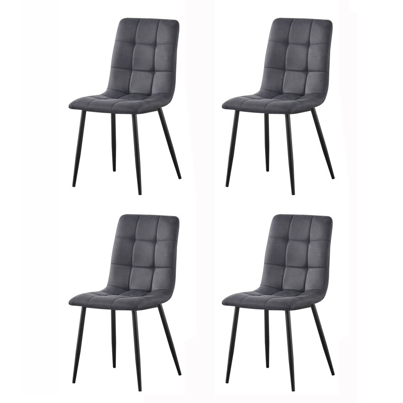 Aliauna Upholstered Side Chair, Dark Grey