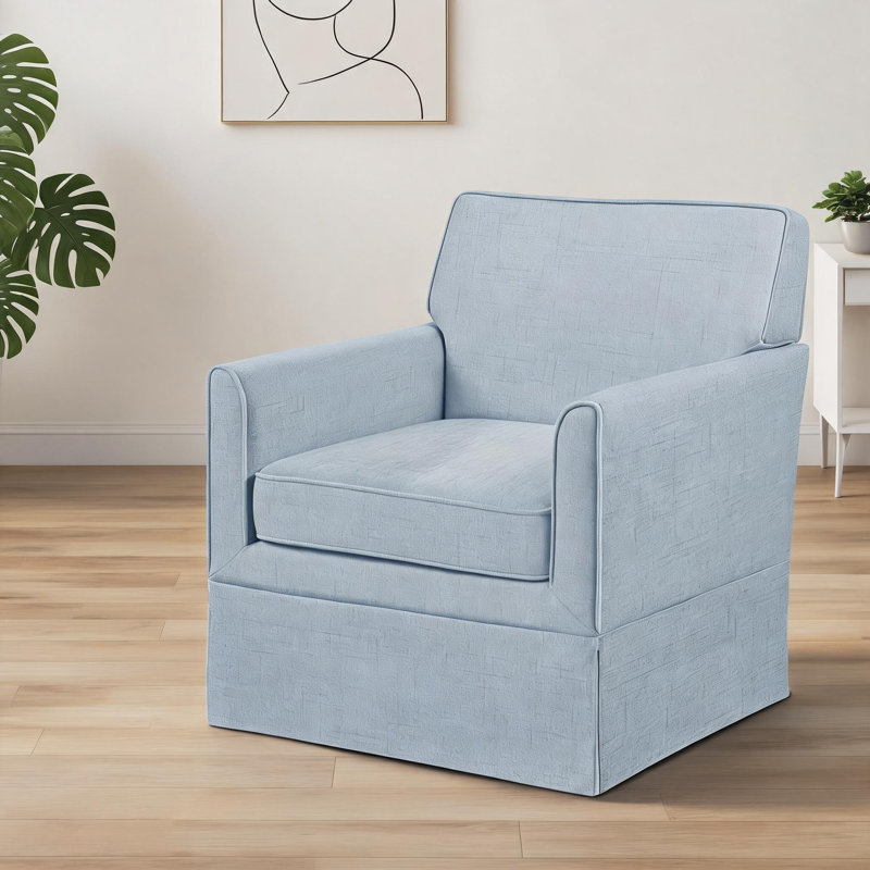 Fauteuil d'appoint classique à accoudoir simple et transitionnel bleu foncé