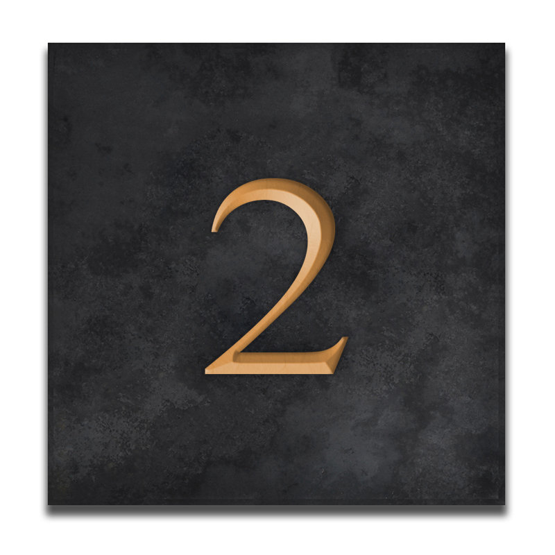 Velia 17.78cm H Stone House Number, 2, Gold