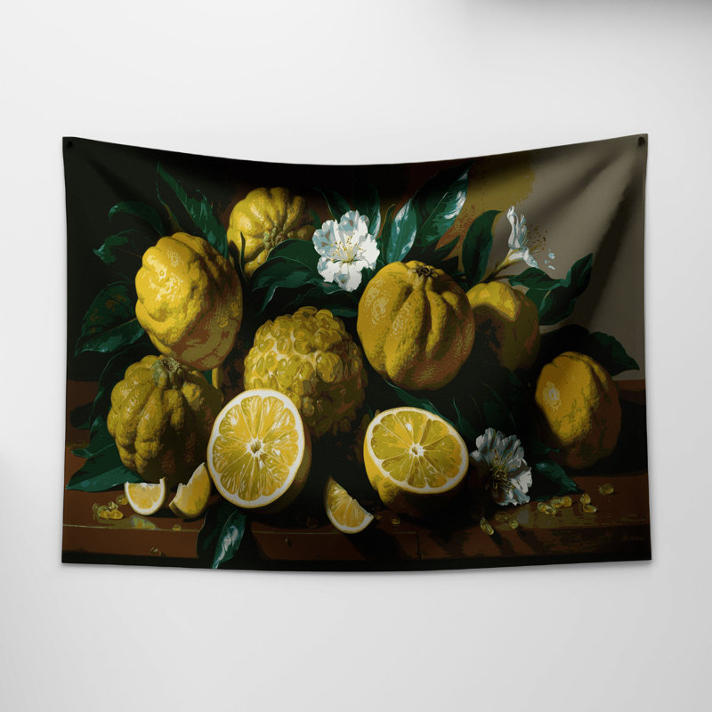 Tapisserie murale «Fruit Citron», 68 po x 80 po