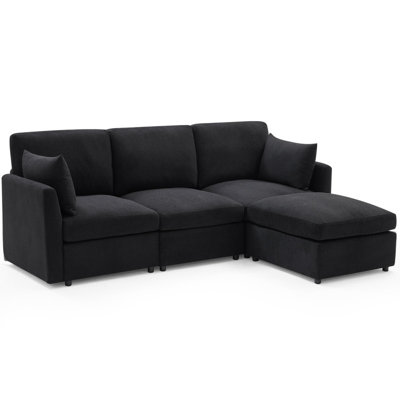 Modular Sectional Sofa Couch, Oversized Free Combination Deep Seat Sofa, Cushion Covers Removable & Washable, Fabric, Down Filled