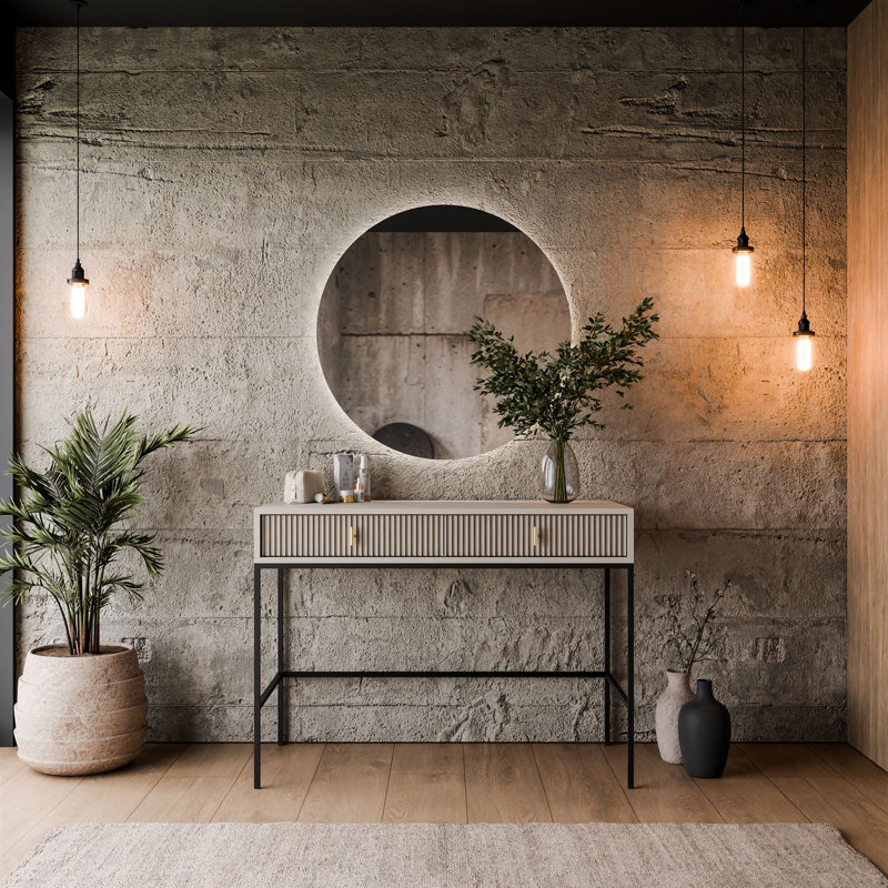 Deonni Dressing Table with Mirror, Cashmere
