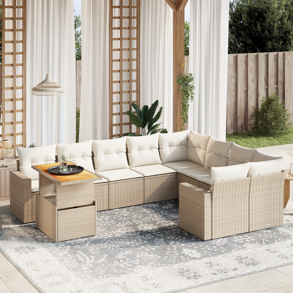 Lounge-Set Arabell aus Rattan mit Polster