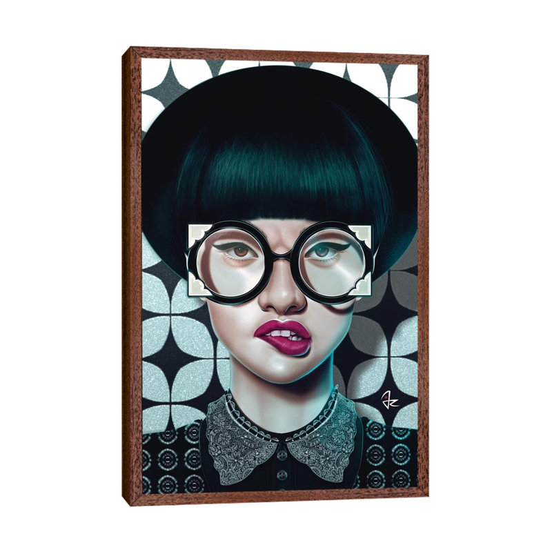 Optical by Giulio Rossi - Print on Canvas, 66.04 cm H x 45.72 cm W, Classic Brown Wood Framed Canvas