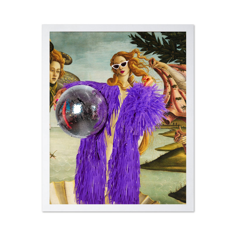 Collage de la naissance de Vénus, Poster, 24"H x 32"W, White Framed