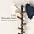 Vertical Wall-Mounted Coat And Hat Rack with Adjustable Solid Wood Hooks
