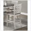 Ensemble de chaises à hauteur de comptoir antique avec cadre en bois blanc, siège rembourré pour une salle à manger décontractée
