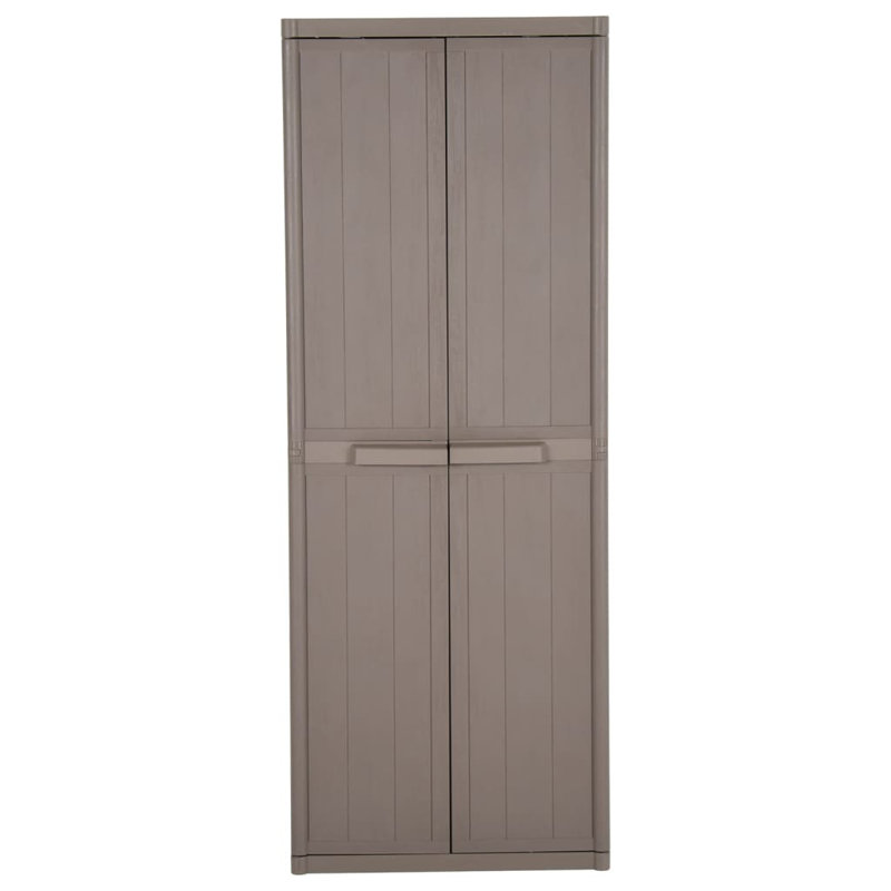 Mandaree 100% PP (polypropylene) With Rattan Look Single Storage Cabinet ( 172cm H x 65cm W x 45cm D), Brown