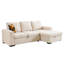 96 Inch Linen L Shaped Sleeper Sofa Bed, Storage & Thick Armrest, Tufted Oversized Couch-460737920
