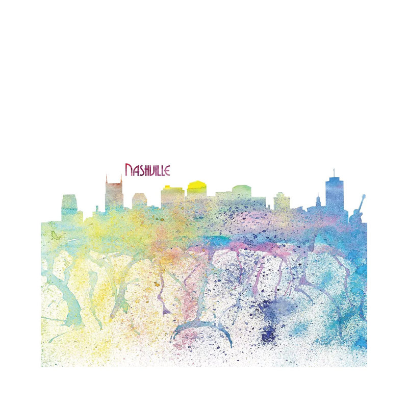 Nashville Tennessee Skyline Silhouette Impressionistic Splash by Markus & Martina Bleichner - Wrapped Canvas Gallery-Wrapped Canvas Giclée