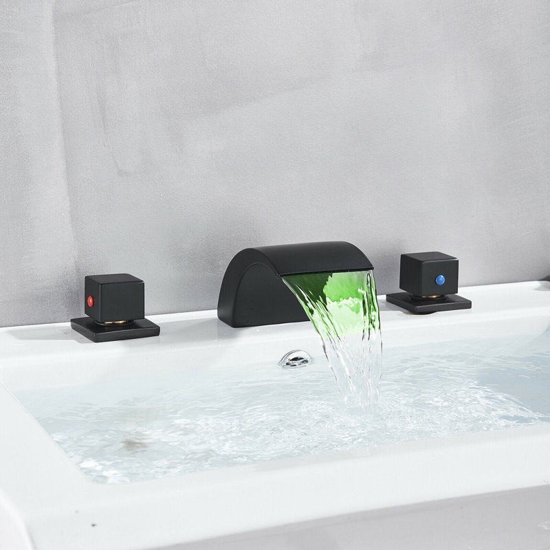 Robinet de lavabo de salle de bain Wids Spread, Noir mat