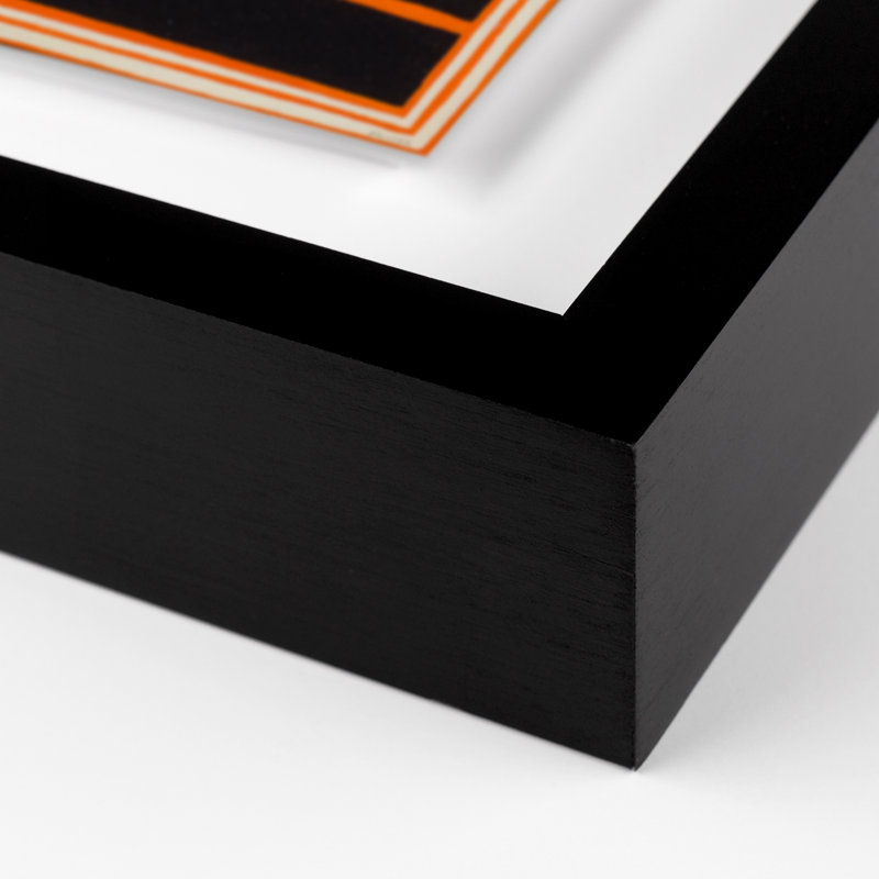 «Orange Crush» par Erica Hauser - Reproduction d'art graphique sur papier encadré, Noir