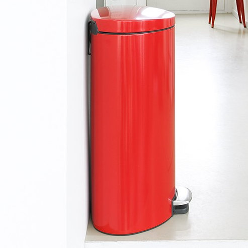 Brabantia Flatback Soft Closing Pedal Bin, White, 40 L
