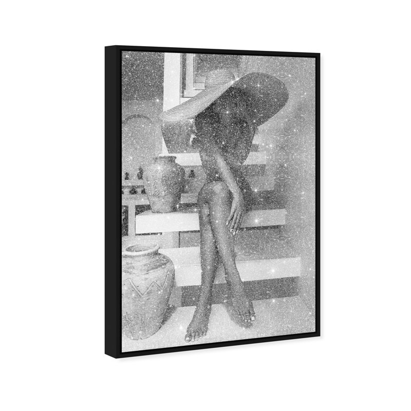 Andrea II Gray Canvas People Print by Oliver Gal, 37"H x 25"W, Black Frame