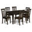 Ensemble de salle à manger 7 pièces composé d'une table de salle à manger rectangulaire et de 6 chaises de cuisine en lin, cappuccino-772089203-772089205