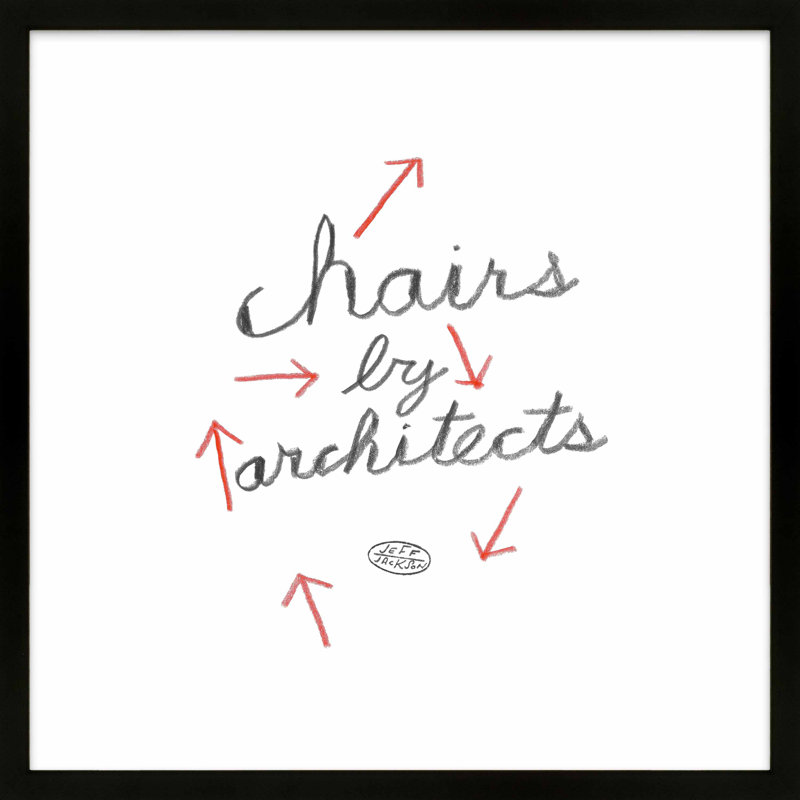 Chairs By Architects Print by Jeff Jackson, Black Single Structure Framed Paper, 30" H x 30" W x 1.25" D