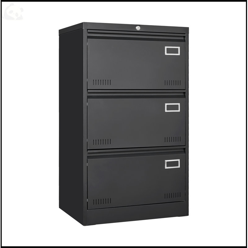 Filing Cabinet Lateral File Cabinet 3 Drawer,Filing Cabinets with Lock, Black