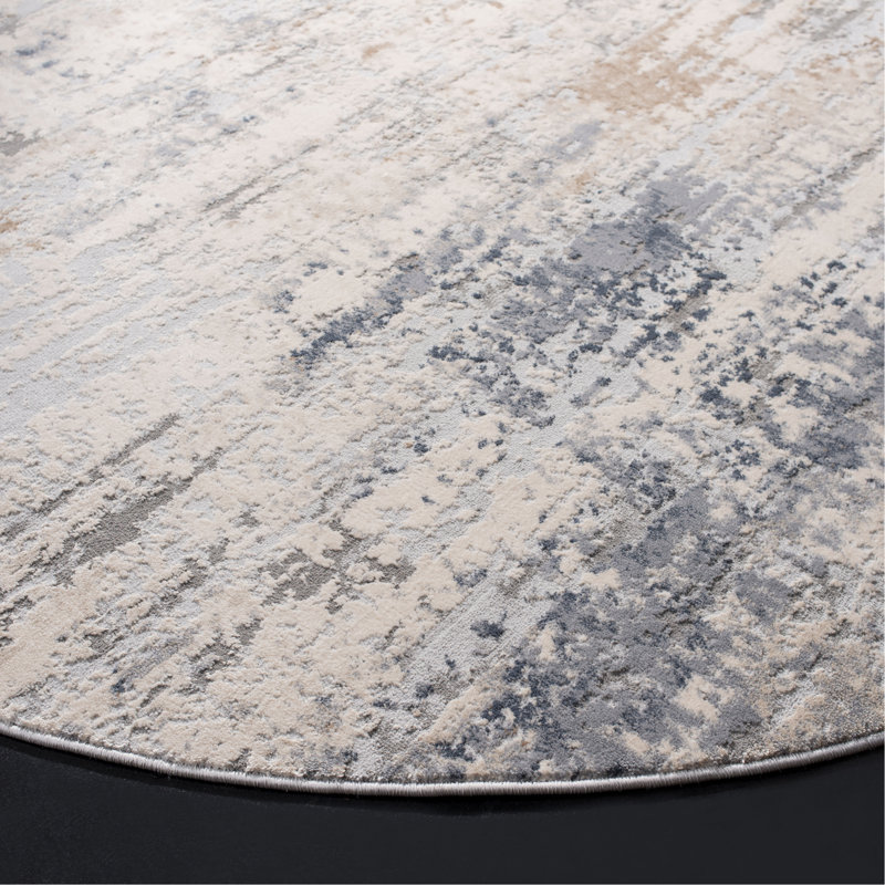 Tapis abstrait Keyra Performance, Rond 6 pi 7 po