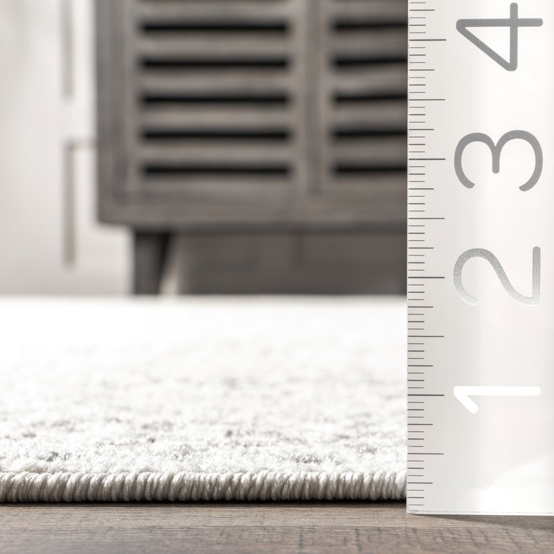 Tapis à motif rayé Jacore pour le salon, la chambre à coucher, la salle à manger et la cuisine, gris / blanc cassé