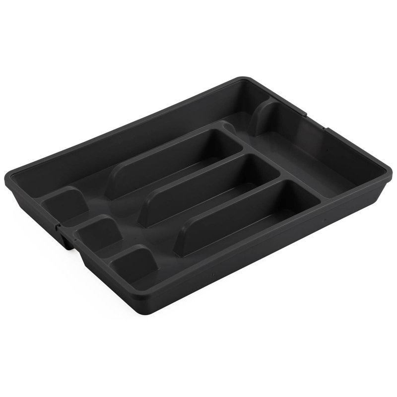 Plastic Rectangle Utensil Storage Set, Black
