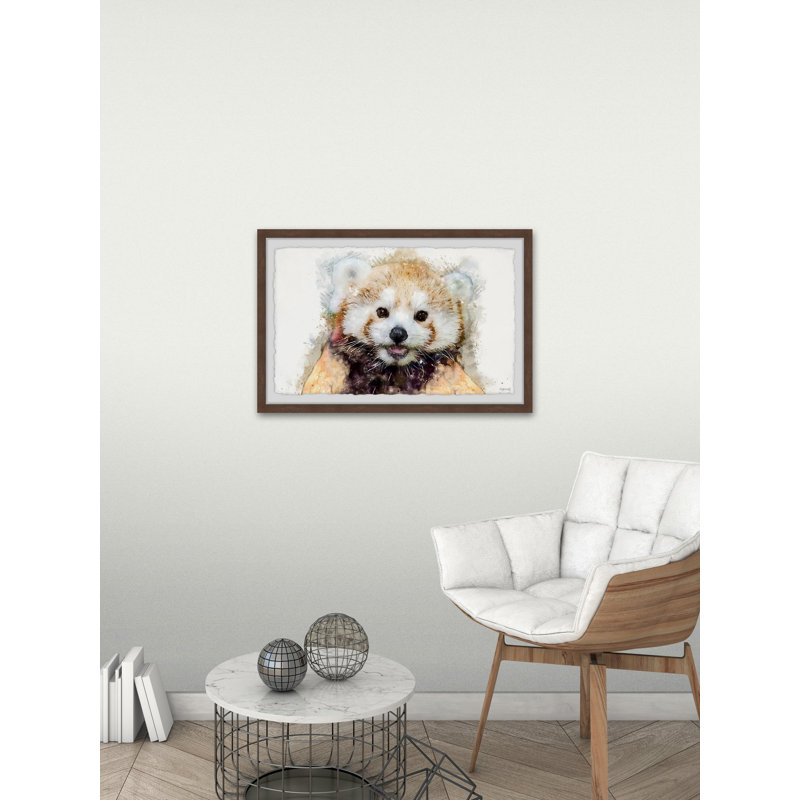 Happy Red Panda by Marmont Hill - Single Picture Frame Painting, 20cm H x 30cm W