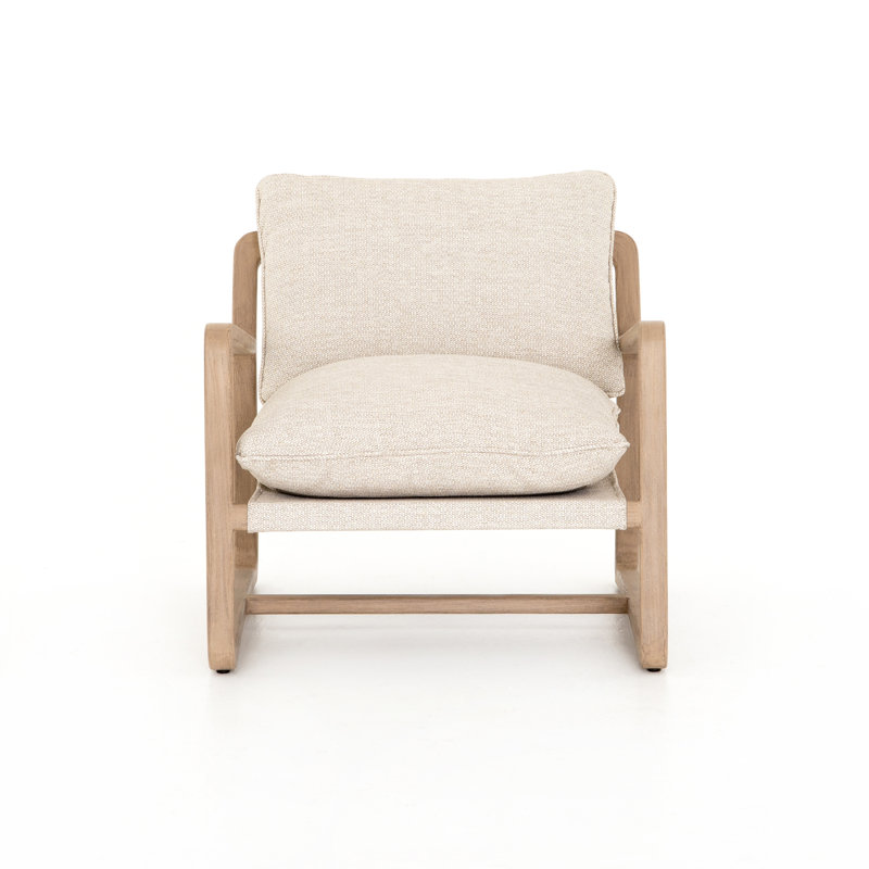 Lane Outdoor Teak Lounge Chair, Faye Sand, Washed Brown