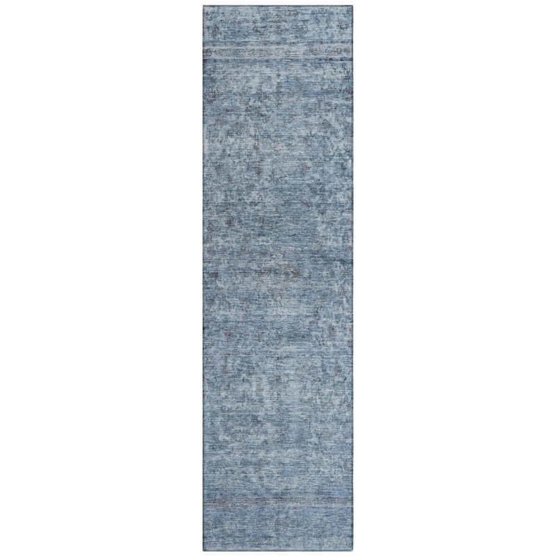 Felissae Blue Washable Indoor-Outdoor Rug - LOOMLAN, 2'3" x 7'6"