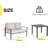 Metal 2-Person Patio Furniture Set, Outdoor Seating Group with Thick Cushions, Loveseat, Side Table-104699498