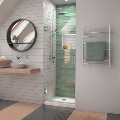 DreamLine Unidoor-LS 29 inch W x 72 inch H Frameless Hinged Shower Door in Chrome