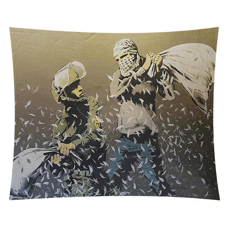 Tapisserie de combat de coussin en polyester, H 68 po x l 80 po x P 1 po