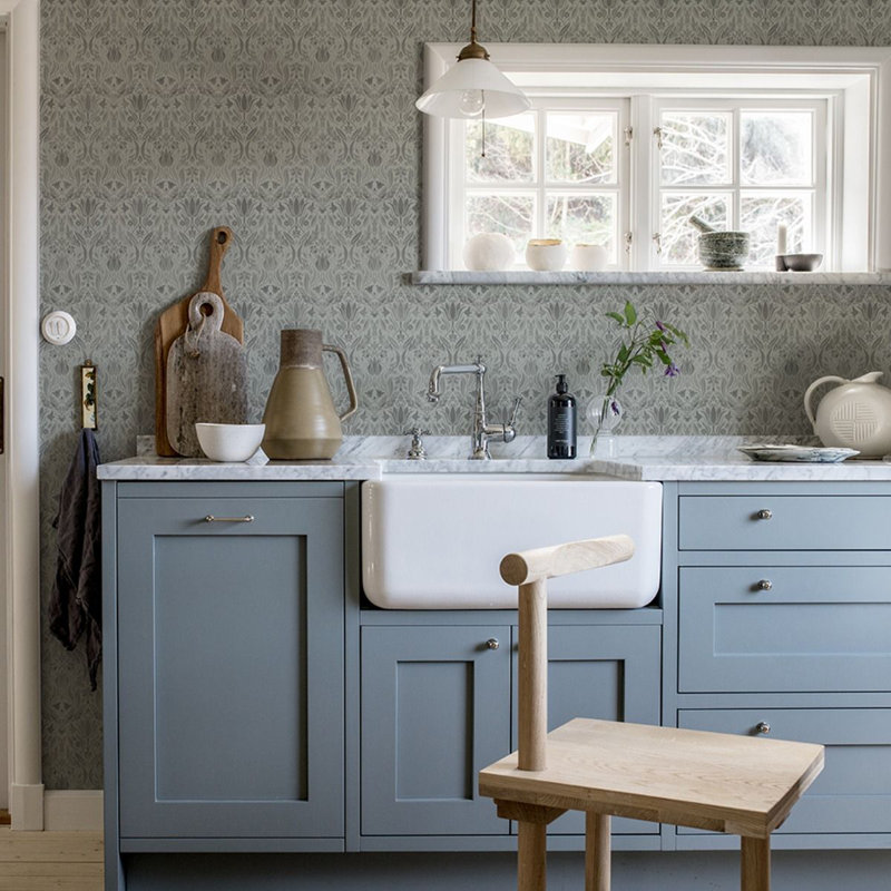 Asbury 10.05m x 53cm Matte Wallpaper Roll, Grey