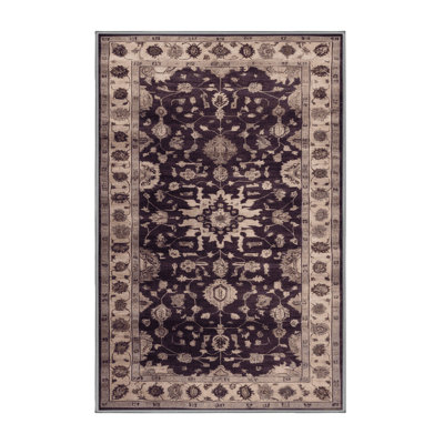 Machine Washable Overdyed Brown Area Rug