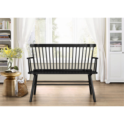 Chaise avec accoudoirs en bois noir Style