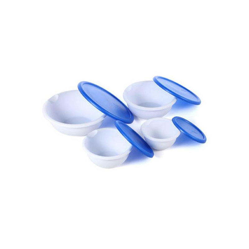 6 Pack Sterilite 07479406 8-Piece Plastic Kitchen Covered Bowl/Mixing Set W/Lids