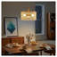 Lampe de table en chêne Glacier et papier rotin naturel avec détails dorés