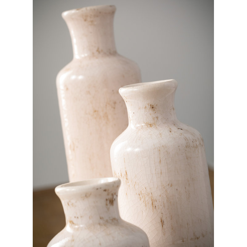 Baer Ceramic Table Vase, Distressed White