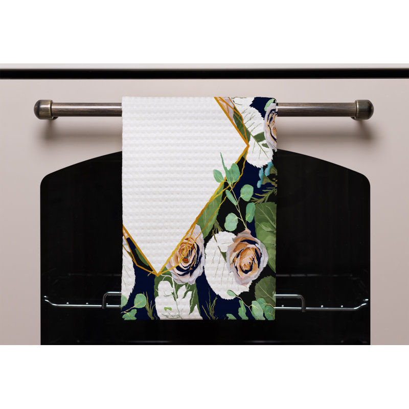 Cotton Floral Waffle Kitchen Towel