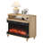 Fireplace End Table Wooden Side Table For Living Room, 36" Electric Fireplace, 3D Freestanding Fireplace Stove Heater-67045640-67045644