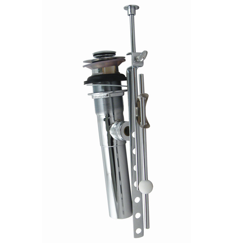 Pop-Up Lavatory Bathroom Sink Drain Assembly with Overflow Holes, Polished Chrome